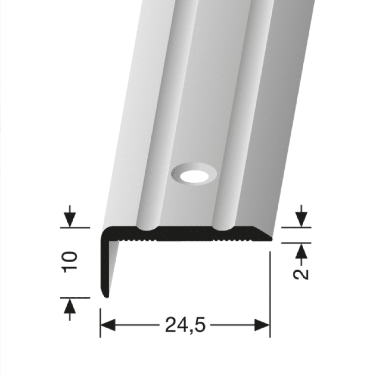 Küberit Winkelprofil Aluminium 24,5 x 10 mm geschraubt Küberit Winkelprofil Aluminium 24,5 x 10 mm geschraubt