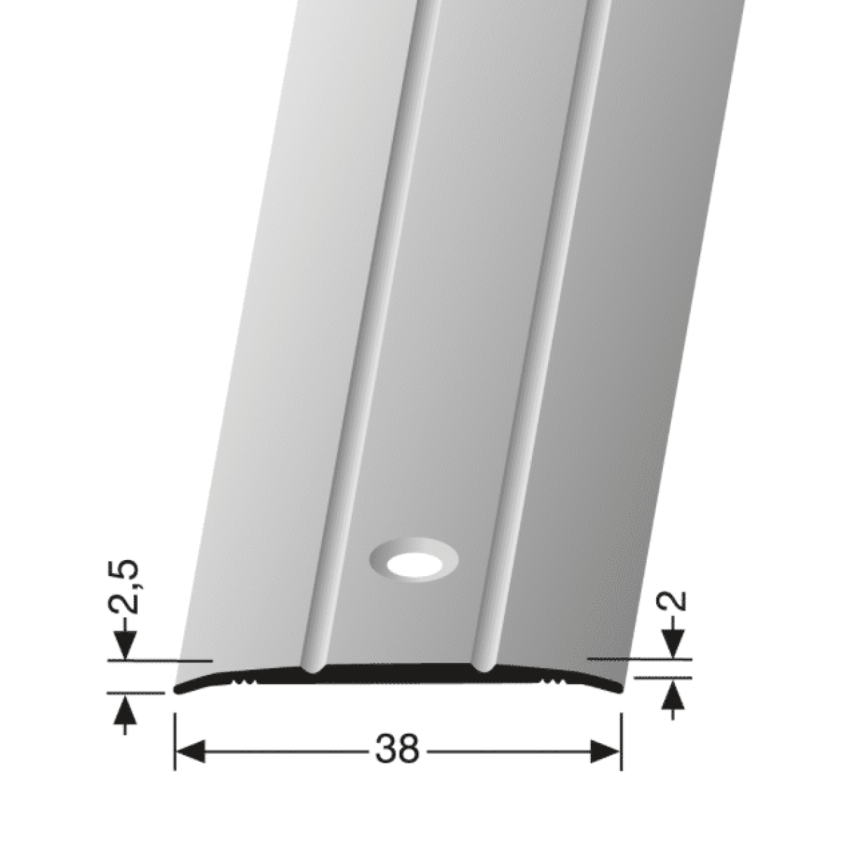 Küberit Übergangsprofil Aluminium 38 mm selbstklebend Küberit Übergangsprofil Aluminium 38 mm selbstklebend